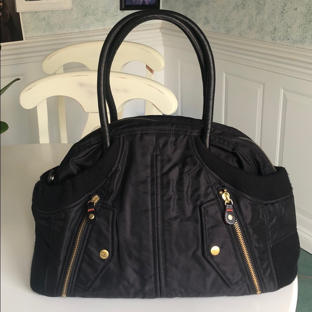 Jean paul Gaultier black nylon shoulder bag